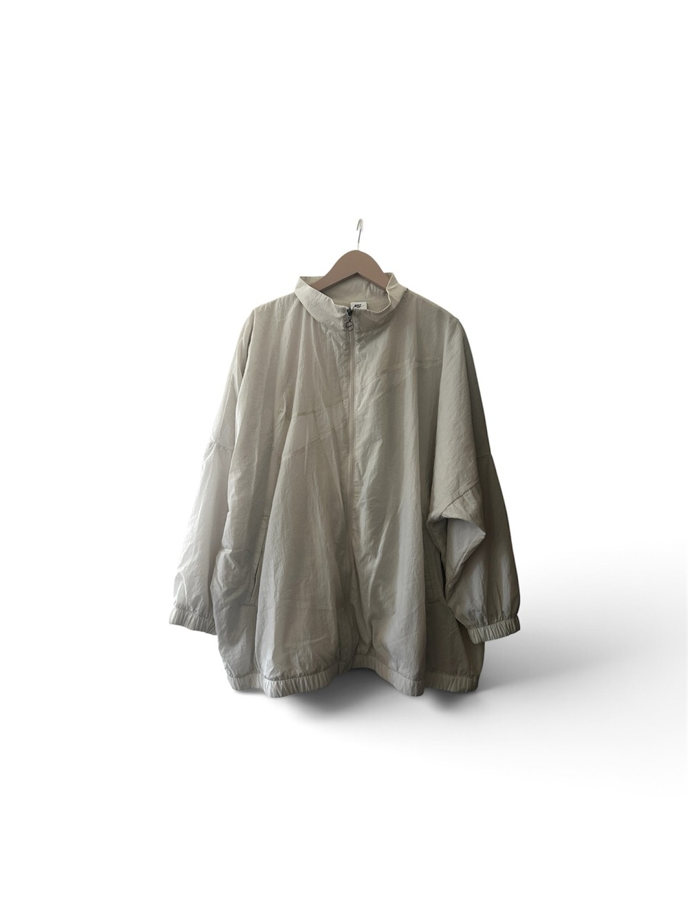 Nike Light Cream Oversized Zip-Front Bomber Jacket